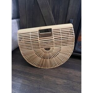 Bamboo‎ Handmade Ark Bag Handbag Rare Unique Vintage Purse Boho Chic Retro
